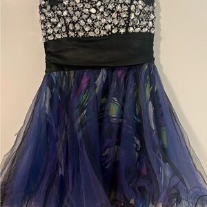 Deb Black and Purple Juniors Formal Dress